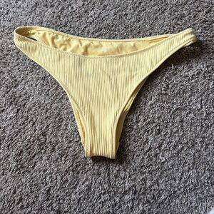 La Hearts Light Yellow Ribbed Bikini Bottom